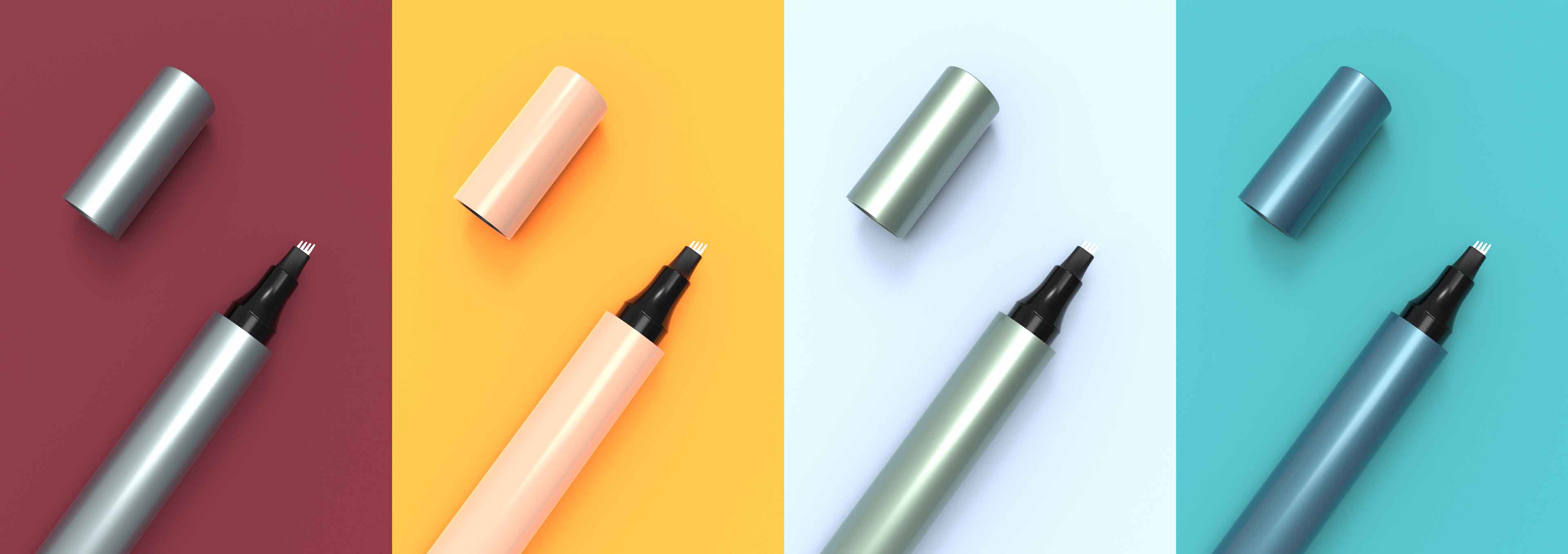 山積みのメイク道具に別れを告げましょう。初心者でも自然な眉を実現できるデュアルエンドのアイブロウ ペンシルとコンター ブラシ。