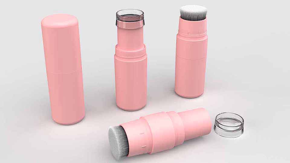 ブラシヘッド付きパウダースティックチューブ